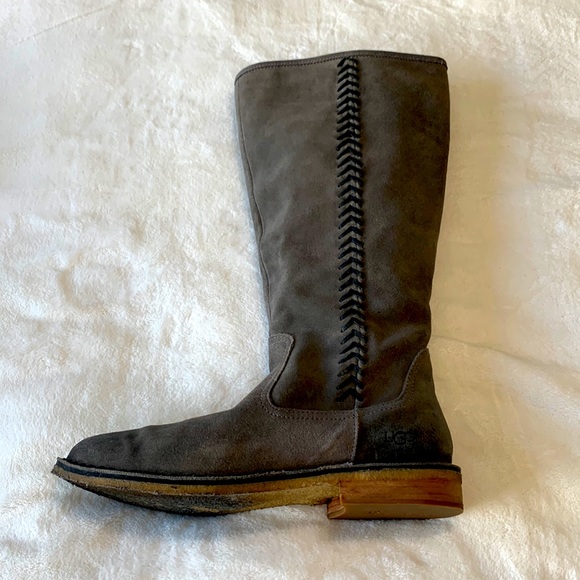 UGG Gray Suede Tall Boots Wilder 1008967 - Picture 1 of 15